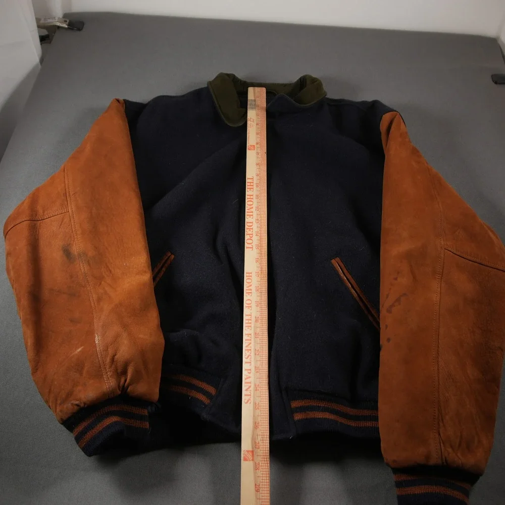 VTG USA Golden Bear Varsity Bomber Wool Leather Men Jacket XXL University Retro
